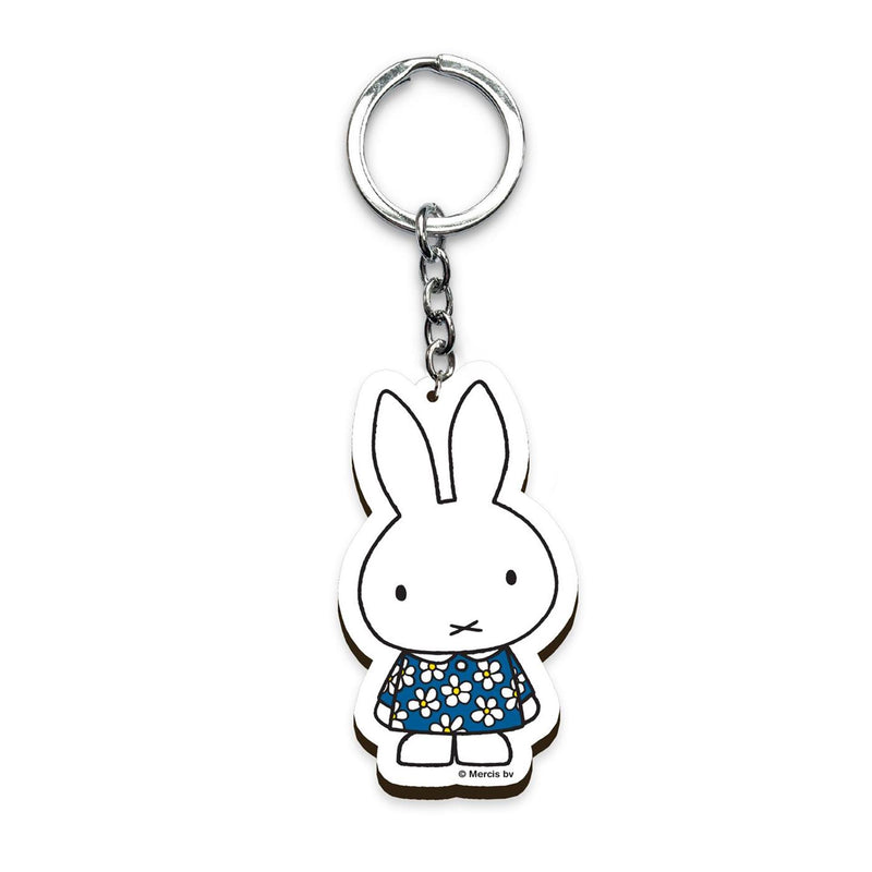 Llavero miffy madera y flores 7cm