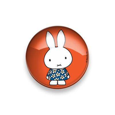 Imán de cristal Miffy xl y flores ø5cm