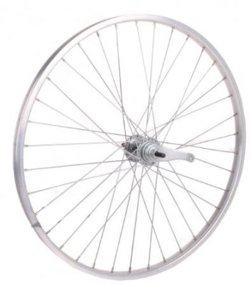 achterwiel 26 x1 3 8. aluminium velg, kt remnaaf zilver