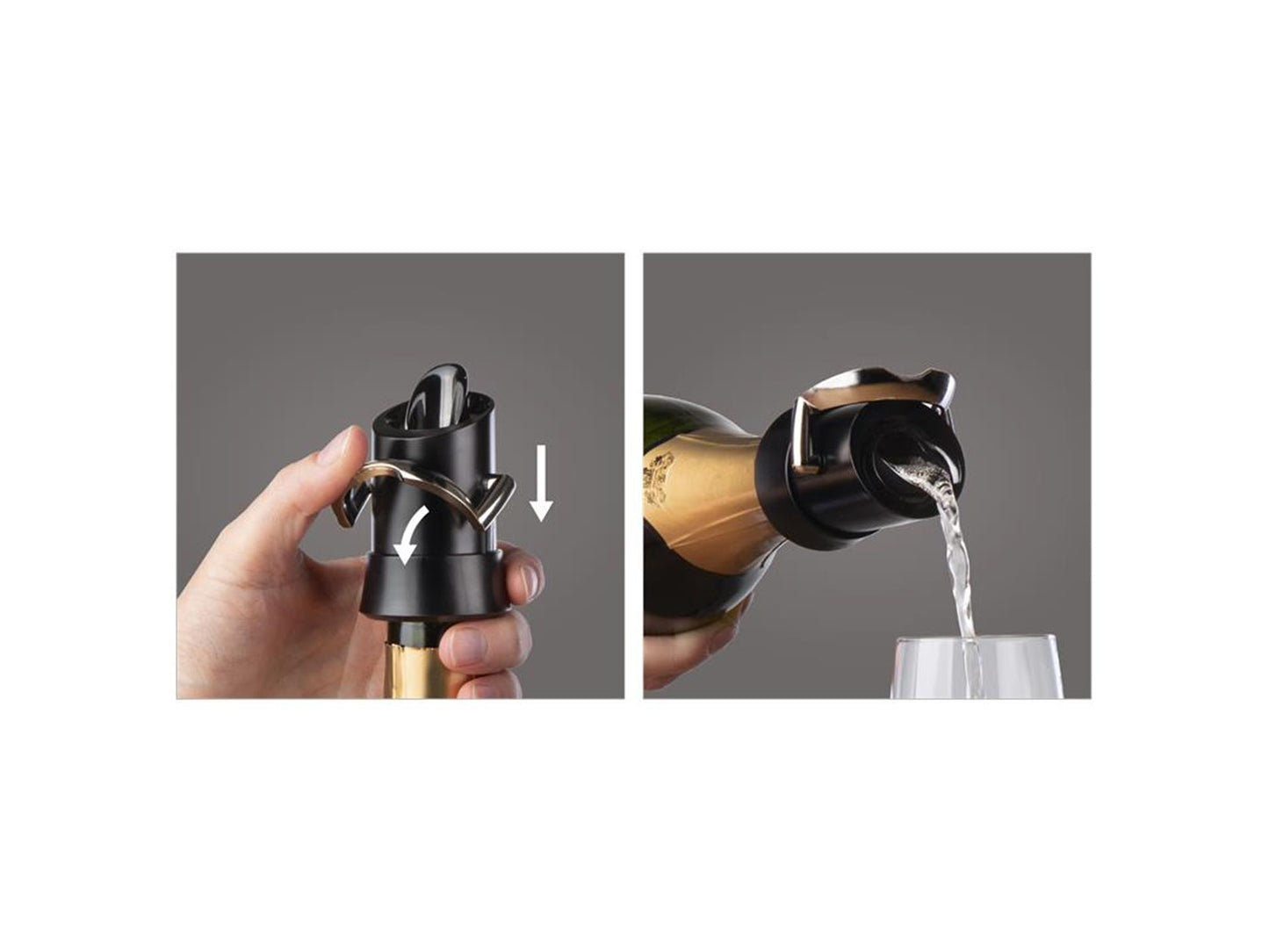Servitore salva champagne sottovuoto