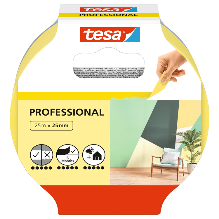 Tesa precision indoor 56270-00000-01 maskeertape geel (l x b) 25 m x 25 mm 1 stuk(s)
