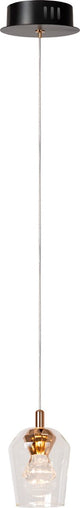 Lucide berliane - hanglamp - ø 12 cm - led dimbaar - 1x4w 2700k - met vervangbare led-module - transparant | essential