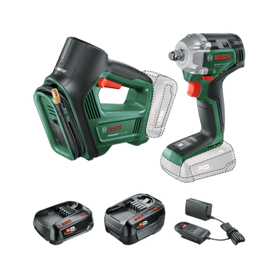Bosch groen accutoolkit combipack universalimpactdrive 18v-350 + universalpump 18v | incl. 1x pba 18v 2,0 ah, 1x pba 18v 4,0 ah - 0615a5009c