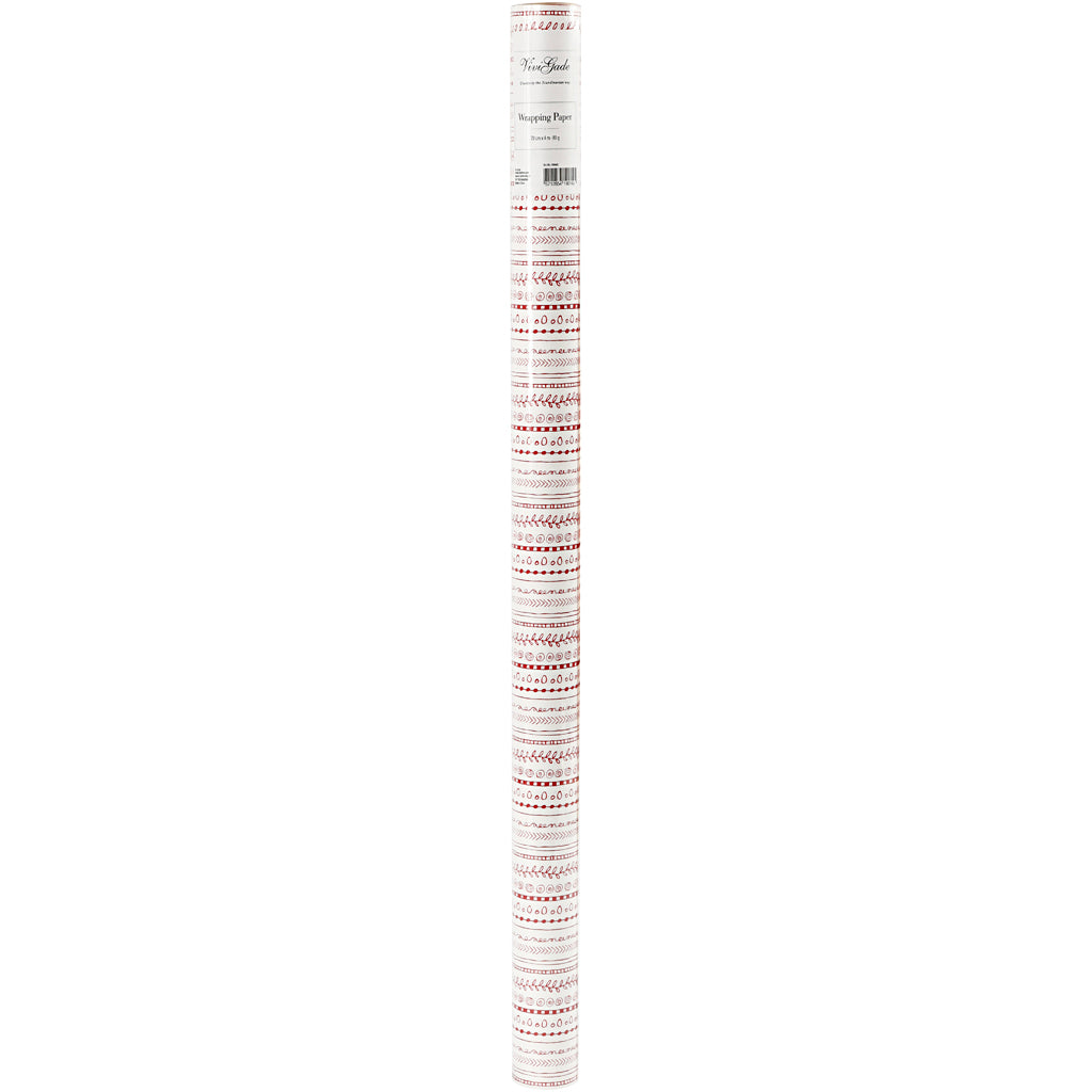 Creativ company wrapping paper, doodles, w: 70 cm, 80 gr, red, white, 4 m 1 roll