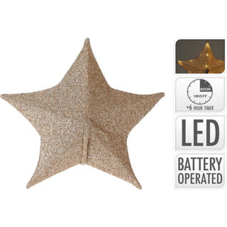 Navidad estrella 50 cm 30 LED tela de oro