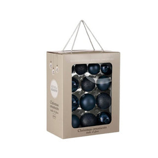 Palla in vetro blu 26 pezzi - d7cm