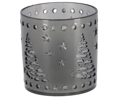 Titolare di tealight LED 7,5 cm grigio