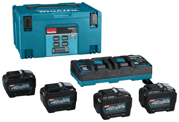 Kit avviamento batteria Makita xgt dc40rb 4xbl4080f