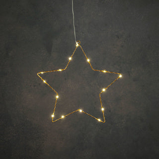 Edelman star gold bianco caldo 15led a batteria - d34cm | 6 pezzi