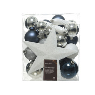 Bolas de Navidad plástico brillante, mate, mezcla de brillo