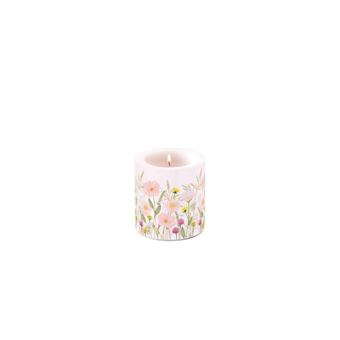 Candela Ambiente piccoli fiori pastello rosa
