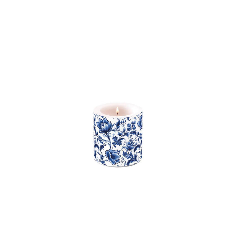 Vela ambiente pequeña flores azules de Delft