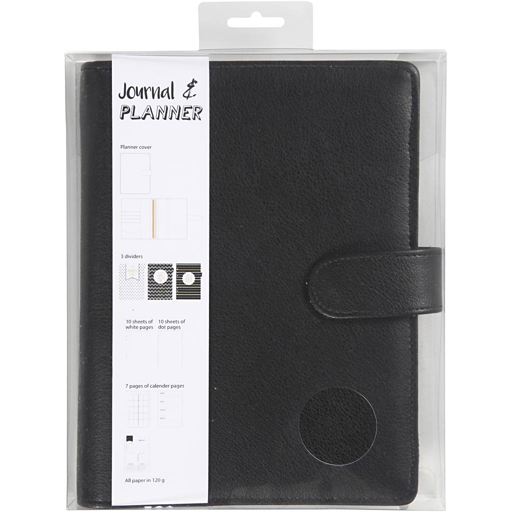 Creativ company planner bullet journal, size 19x23.5x4 cm, ring binder, black, 1 piece