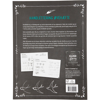 Lettering a mano - esercizi, dimensione 21x28 cm, spessore 1 cm, numero pagine 63, 1 pezzo, testo in danese