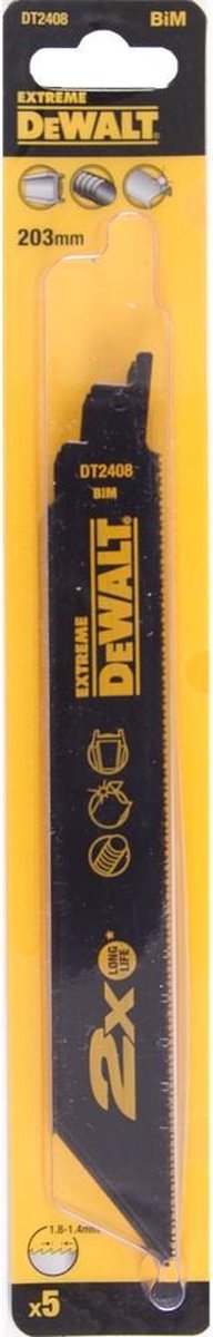 Lama per sega alternativa Dewalt dt2408l - 203 x 2,5 mm - metallo (5 pezzi)