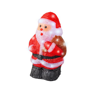 LED Papá Noel acrílico fijo exterior largo 16,5 cm x ancho 22 cm x alto 36 cm