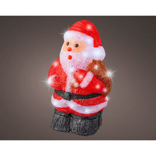 LED Papá Noel acrílico fijo exterior largo 16,5 cm x ancho 22 cm x alto 36 cm