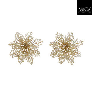 Edelman clip flor de pascua dorado 2 piezas - h3xd13.5cm | 4 piezas