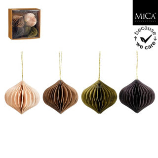 Soprammobile cipolla beige d.verde marrone viola 4 pezzi fsc mix - h8xp8cm | 4 pezzi
