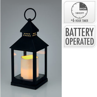 Lanterna senza fuoco con candela LED 23 cm | 4 pezzi