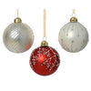 Bolas navideñas cristal 3col dia8cm | 12 piezas