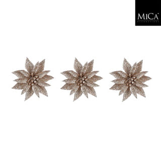 Clip Edelman stella di Natale champagne 3 pezzi - h3xp10cm | 4 pezzi
