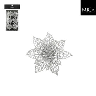 Clip Edelman stella di Natale argento 6 pezzi - h1xd8cm | 4 pezzi