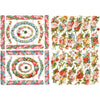 Creativ company cuadros vintage, flores pequeñas, hoja 16,5x23,5 cm, 2 hojas 1 caja