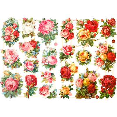 Creativ company quadri vintage, rose, foglio 16,5x23,5 cm, 2 fogli 1 scatola