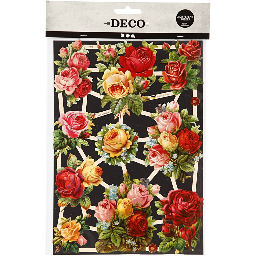 Creativ company cuadros vintage, rosas, hoja 16,5x23,5 cm, 2 hojas 1 caja