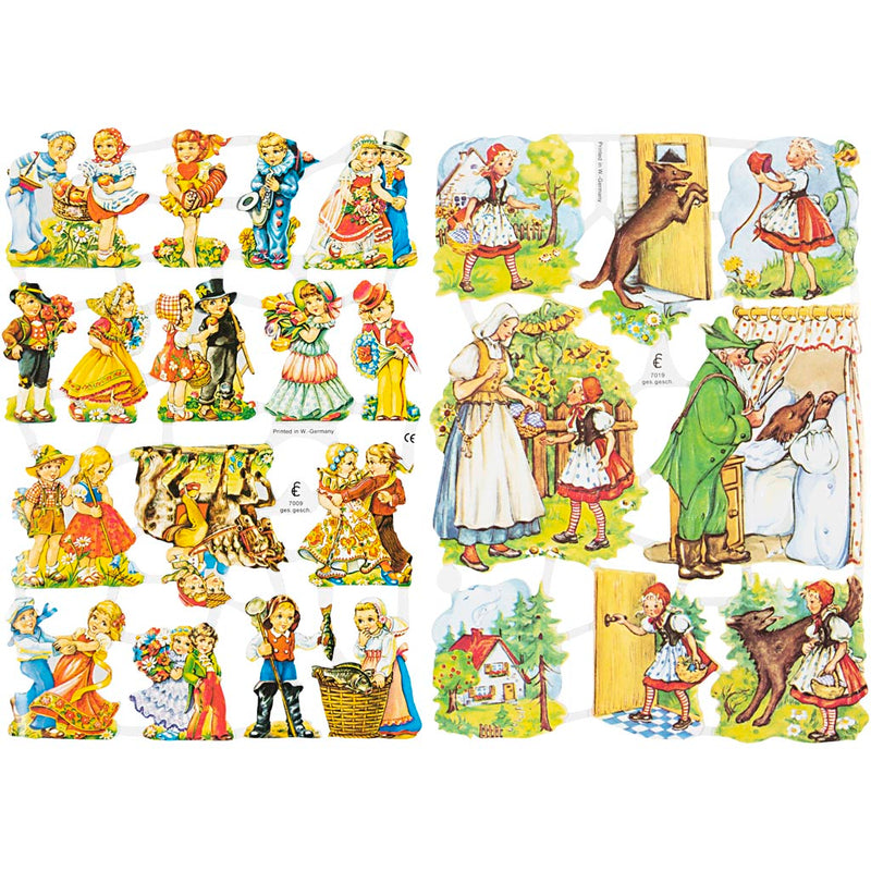 Creativ company cuadros vintage, cuento de hadas, hoja 16,5x23,5 cm, 2 hojas 1 caja