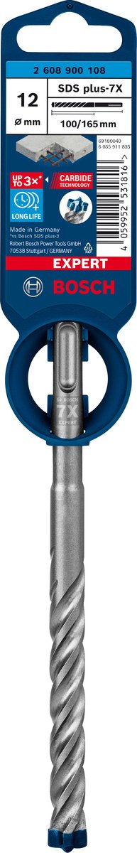 Trapano a percussione Bosch Expert sds plus-7x 12 x 100 x 165 mm