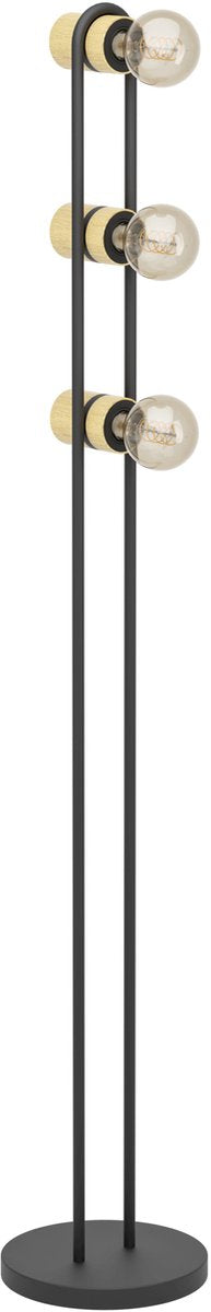 Eglo chieveley vloerlamp - e27 - 140,5 cm - zwart|bruin
