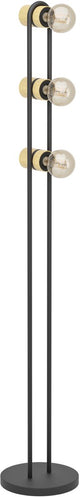Eglo chieveley vloerlamp - e27 - 140,5 cm - zwart|bruin