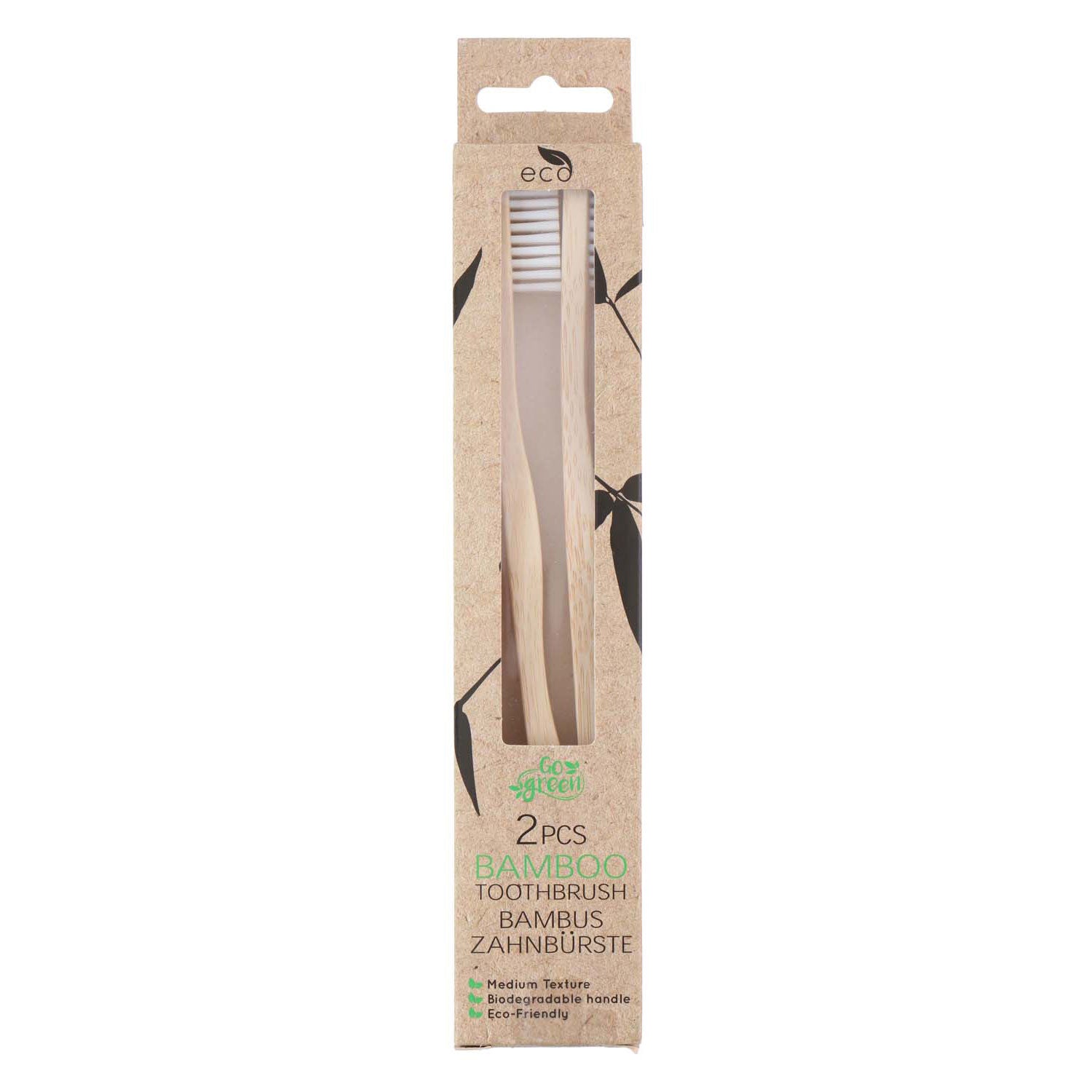 Cepillo de dientes de bambú, 2 uds.