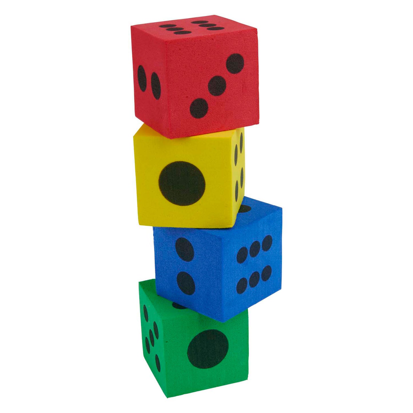 Dados de espuma de colores - 4 uds.