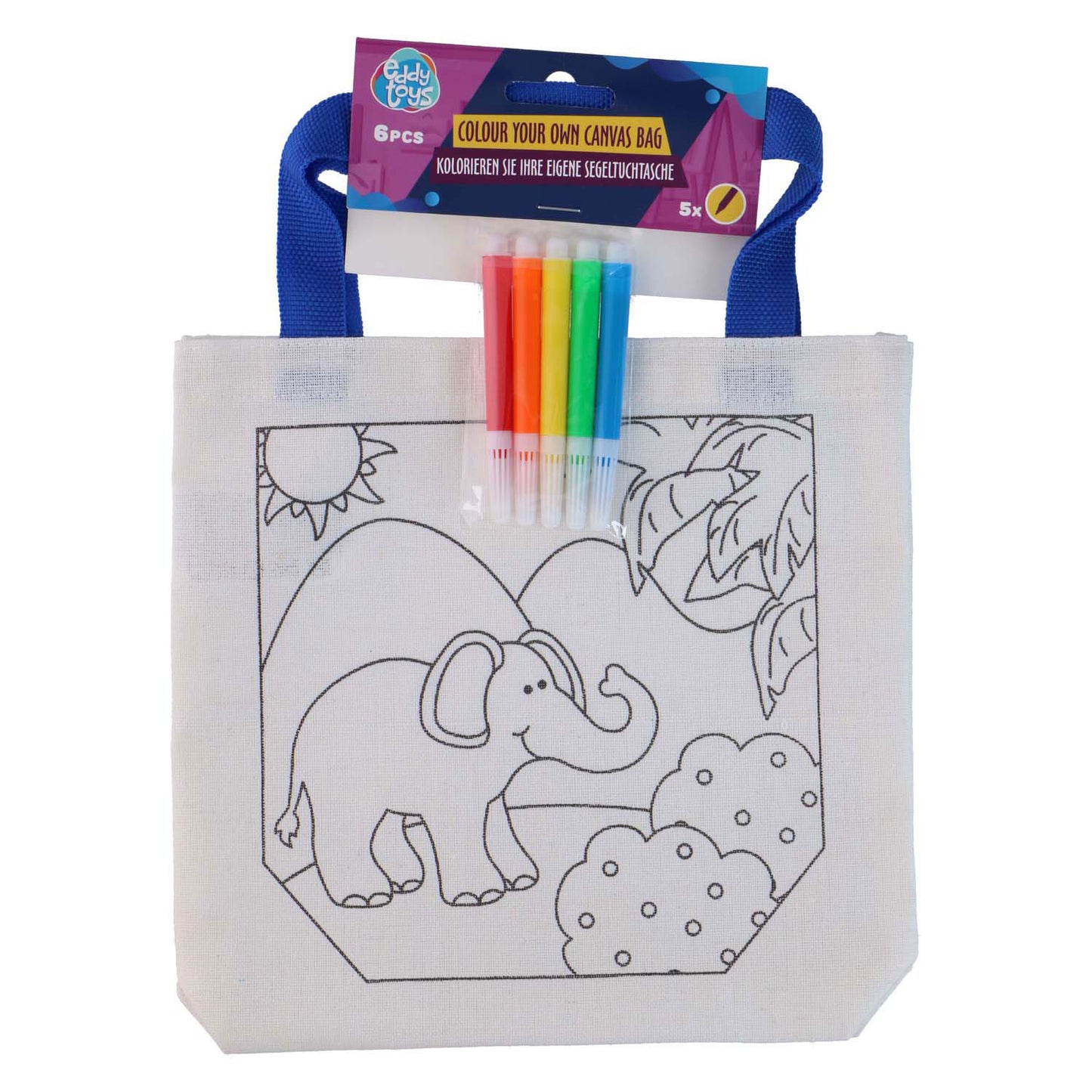 Bolsa de algodón con 5 rotuladores