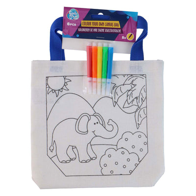 Borsa in cotone con 5 pennarelli