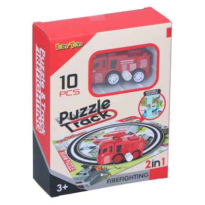 Puzzle con pista 2 in 1 con macchinina, 9 pz.