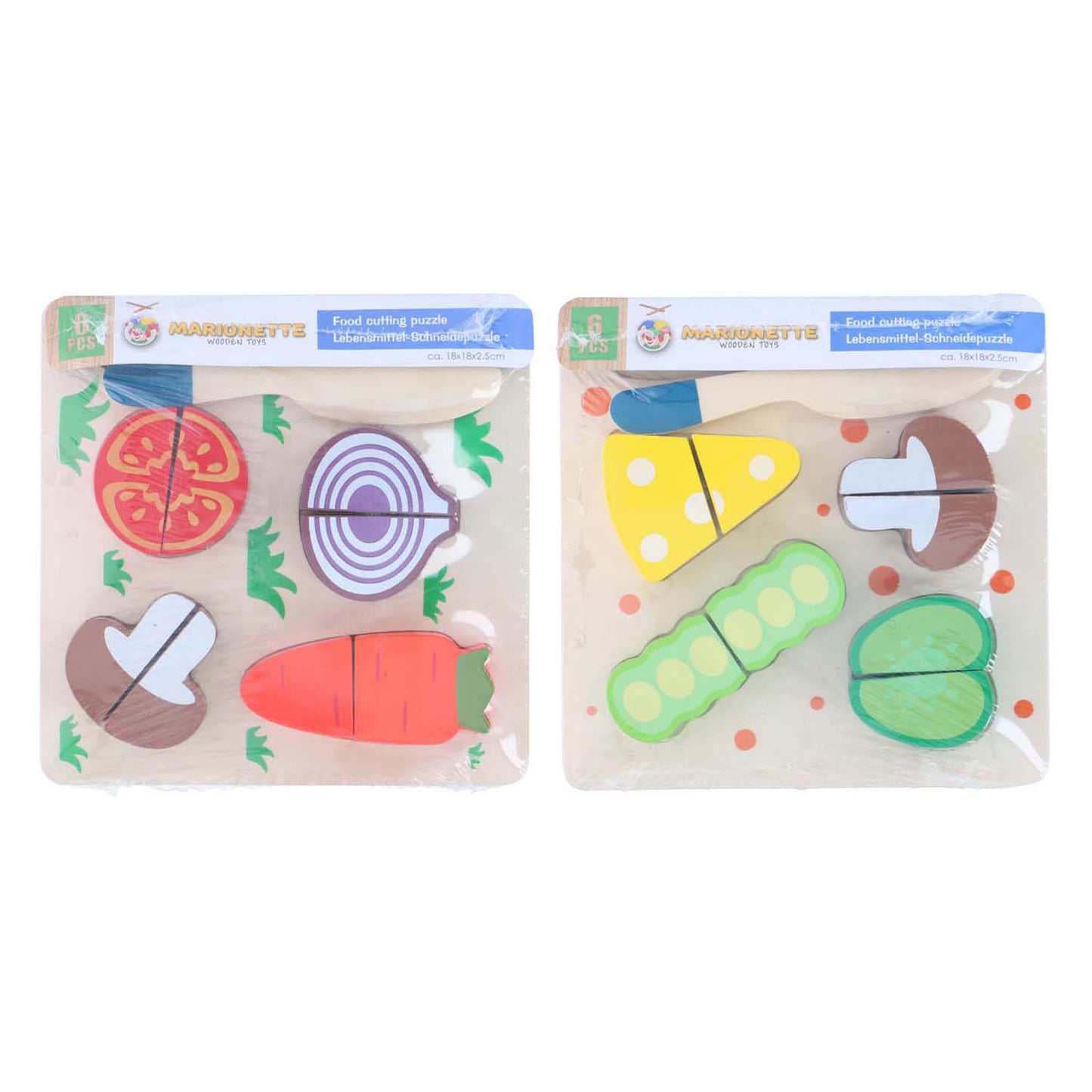 Puzzle de madera para cortar verduras, 9 uds.