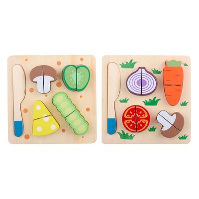 Puzzle de madera para cortar verduras, 9 uds.
