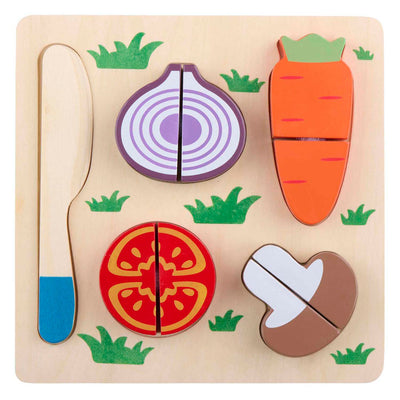 Puzzle de madera para cortar verduras, 9 uds.