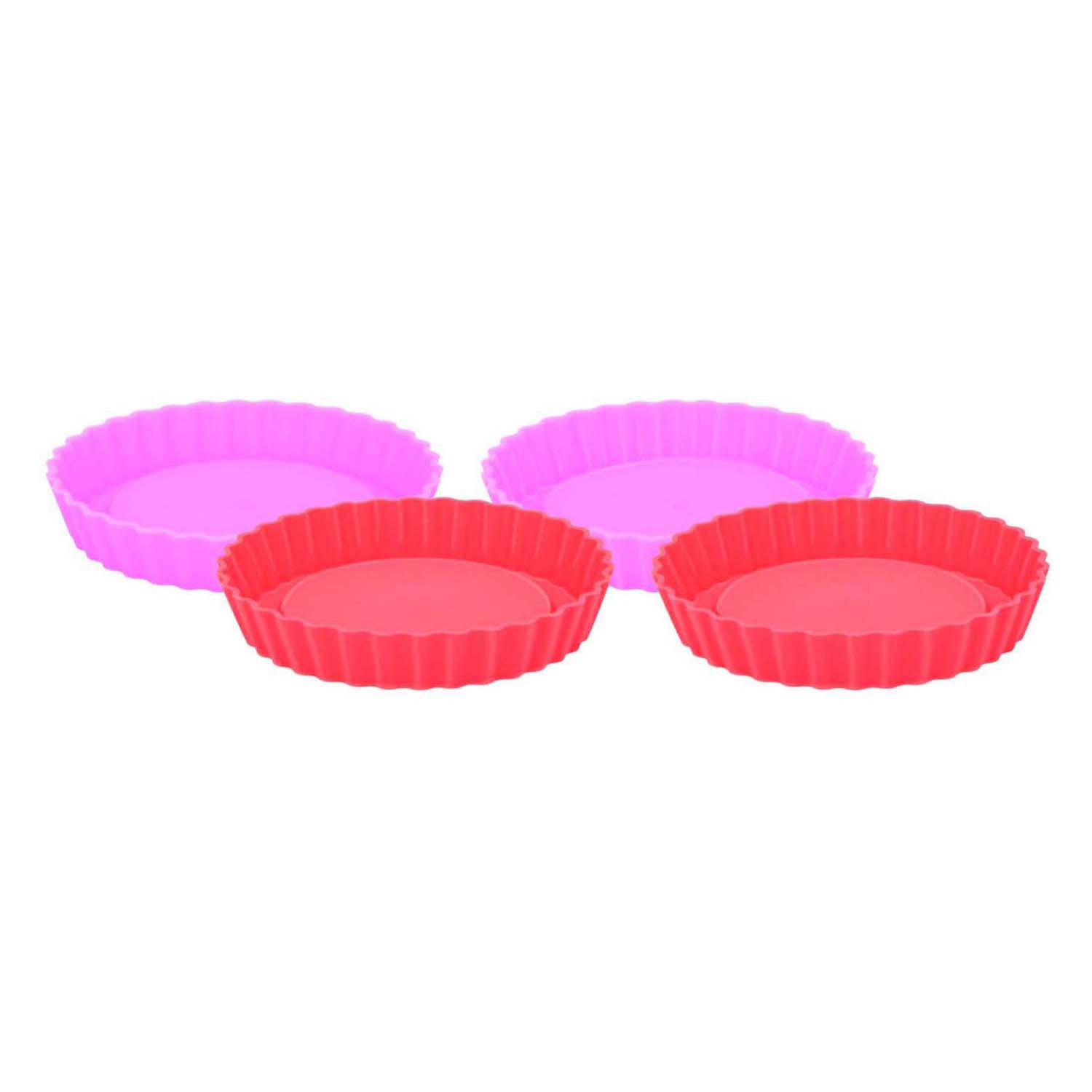 Silicone baking mold round, 4 pcs