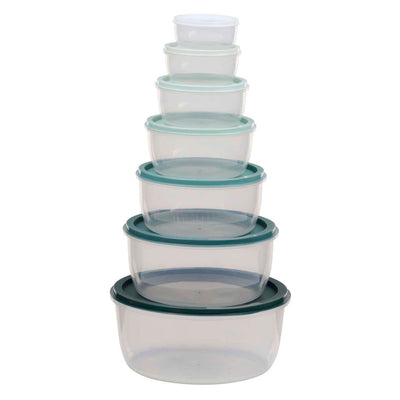 Bewaardoos 6 dlg met deksel, rond