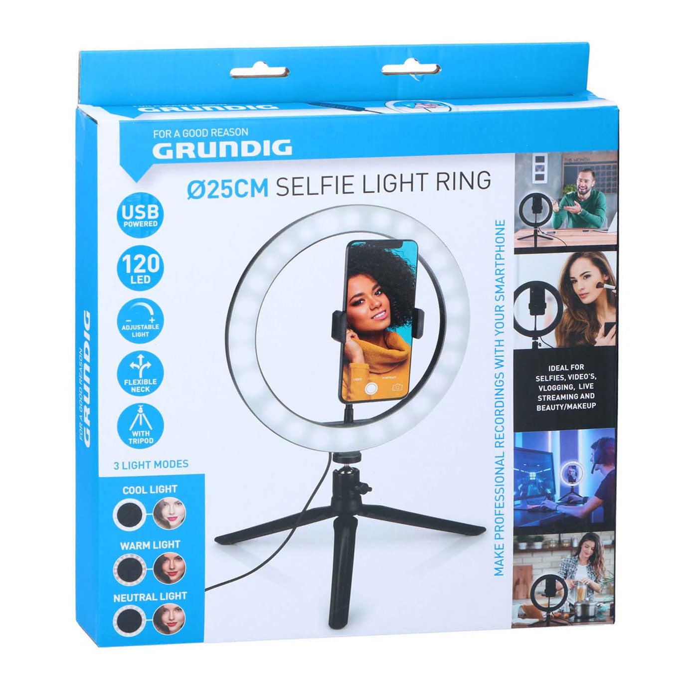 Anillo de luz en trípode