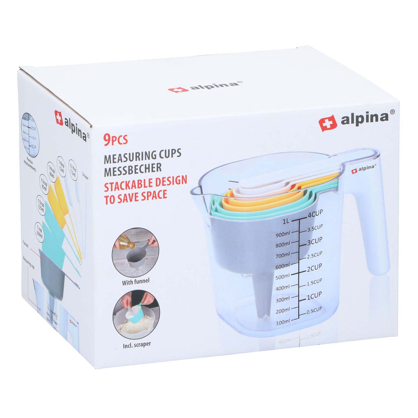 Juego de tazas medidoras, 9 uds.