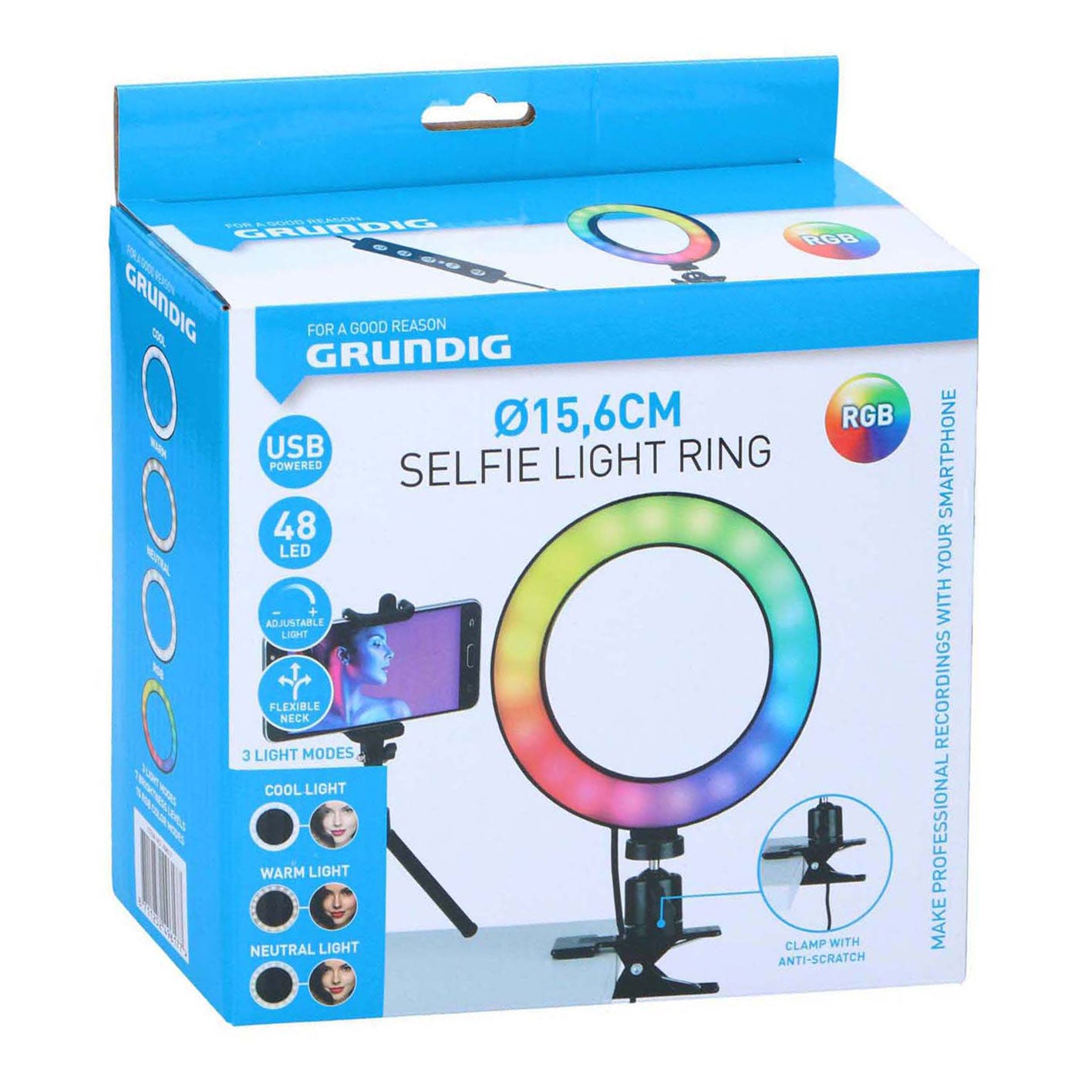 Anello luminoso per selfie Grundig 48LED - 15,6 cm