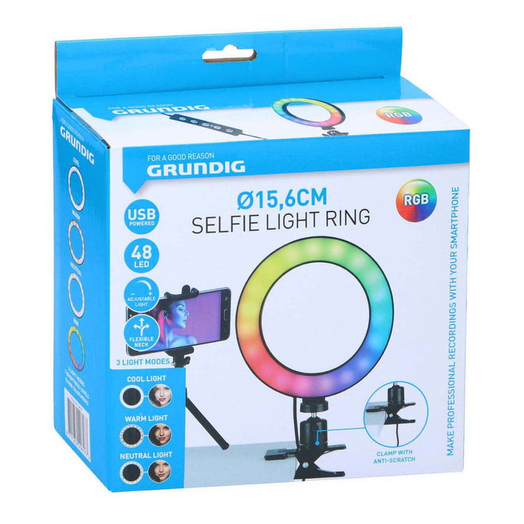 Anillo de luz para selfies Grundig 48LED - 15,6 cm