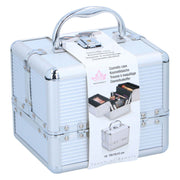 Metalen make-up koffer - beautycase - 18x15cm - afbeelding 2