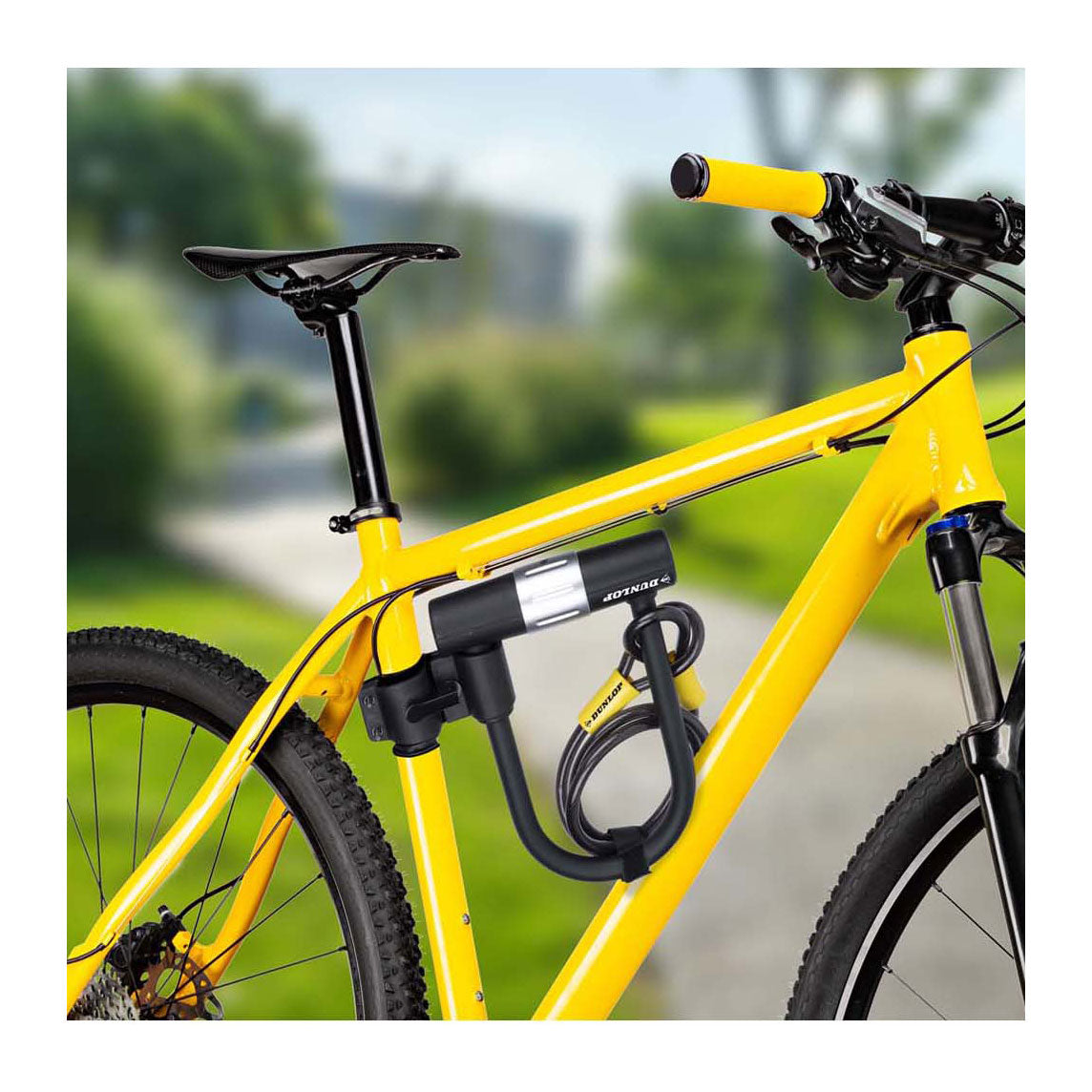 Lucchetto a U per telaio Dunlop con portacavo